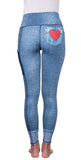 Denim Heart Pocket Legging