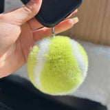 Plush Tennis Ball Key Ring