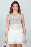 Tennis Art Fold Over Mesh Top
